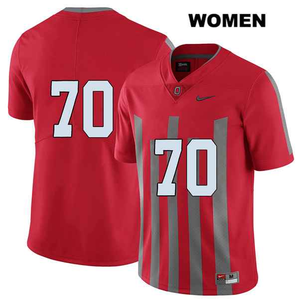 Ohio State Buckeyes Women's Noah Donald #70 Red Authentic Nike Elite No Name College NCAA Stitched Football Jersey ON19W47UF